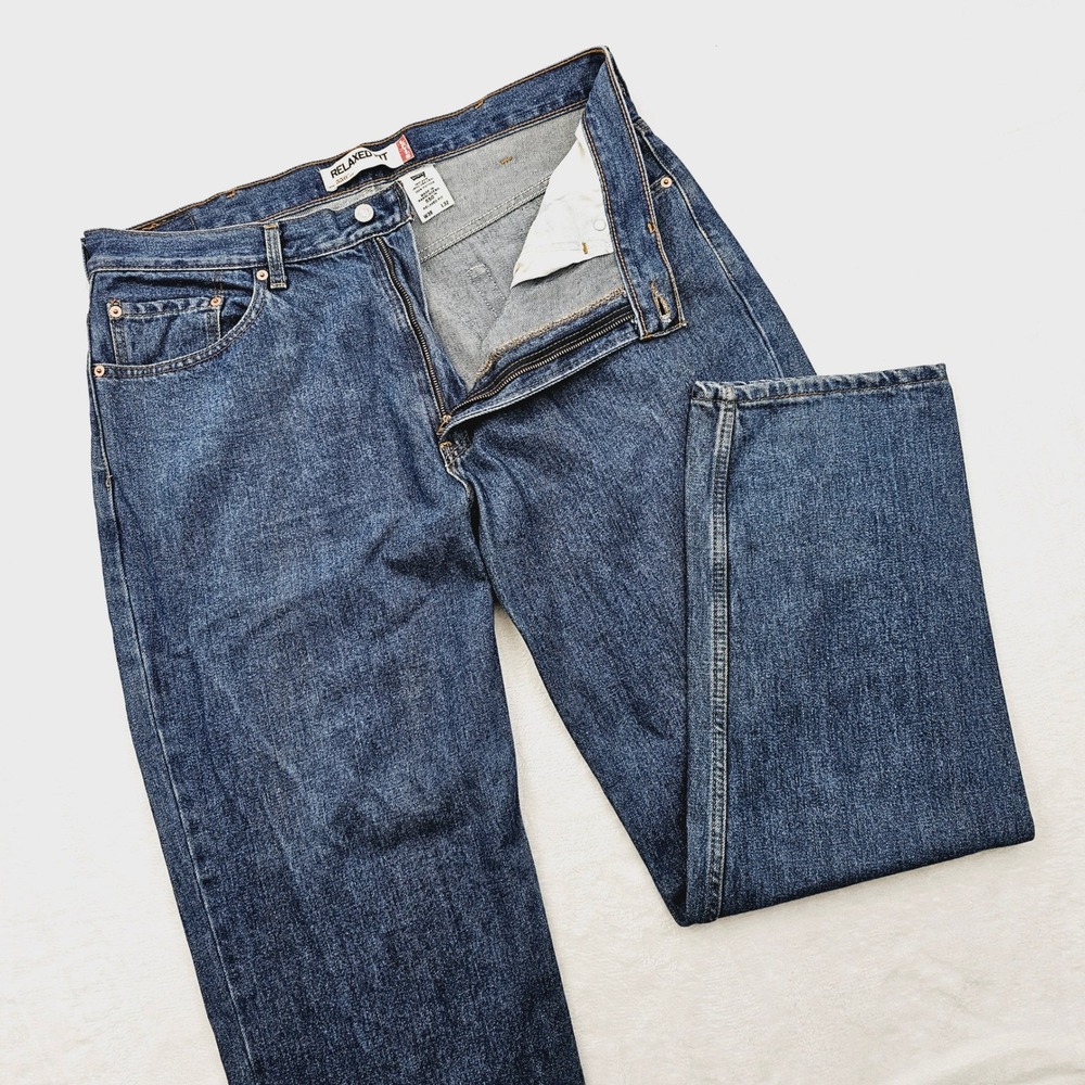 Levis 550 Relaxed Fit Jeans Mens 38x32 Medium Wash Blue Denim Tapered Y2K Rugged